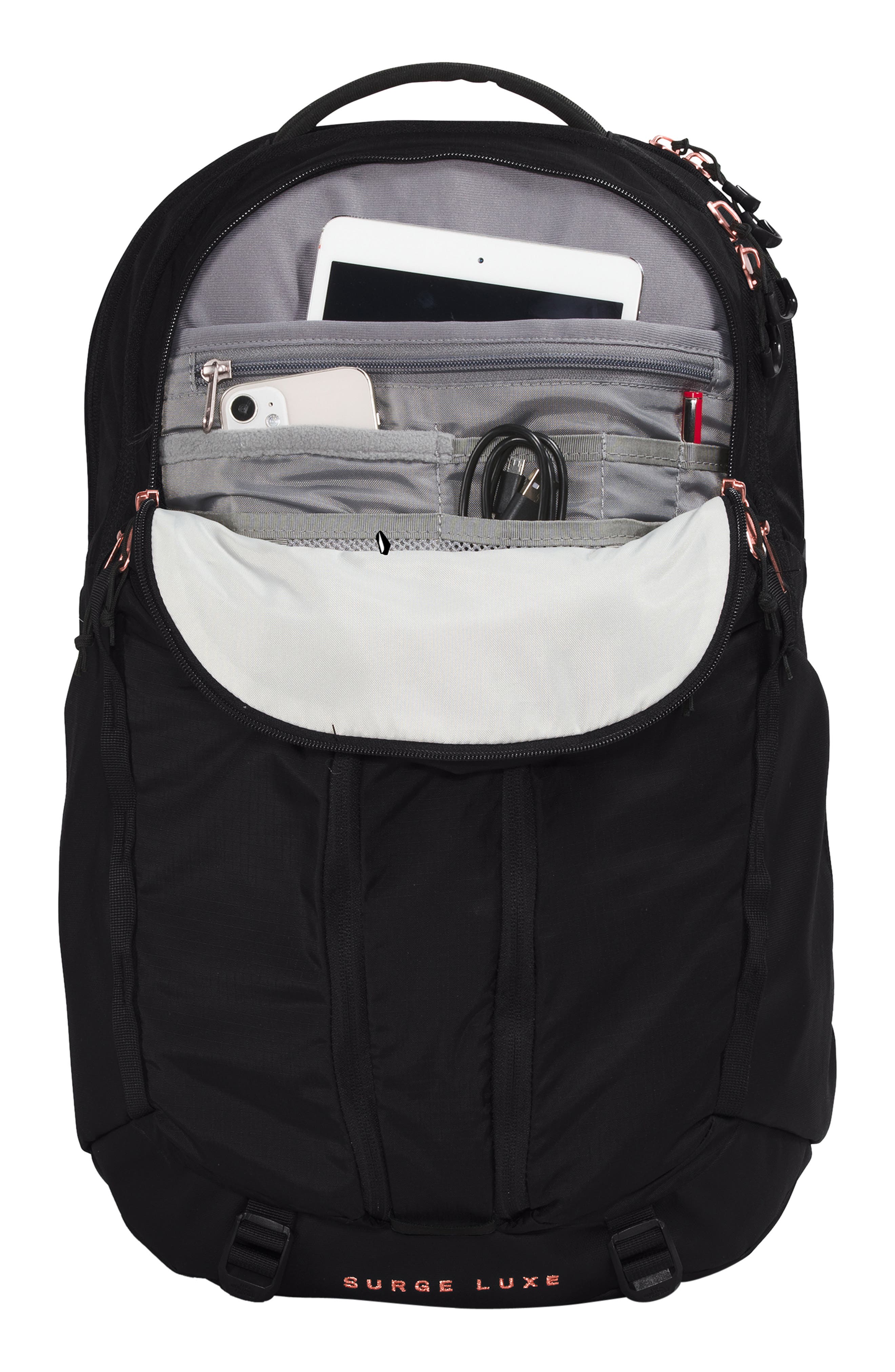 The North Face Surge Luxe Water Repellent Ripstop Backpack, Alternate, color, 