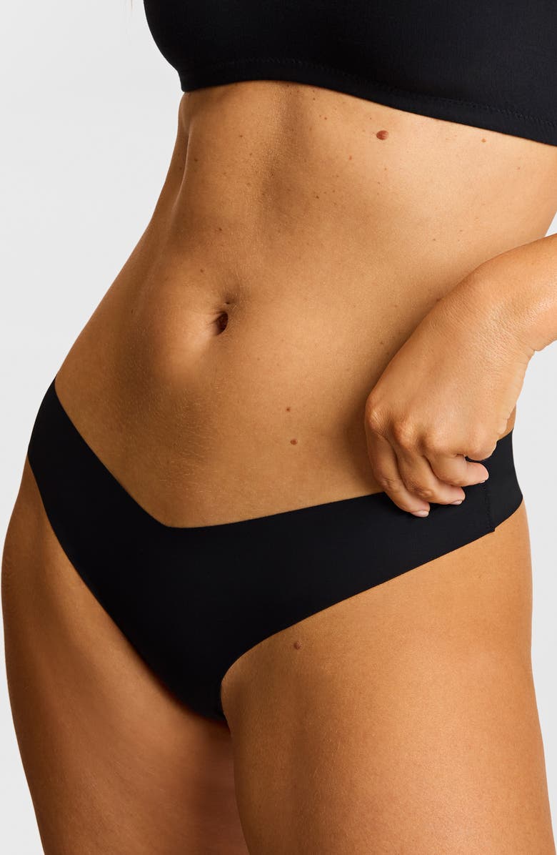 Commando Microfiber Thong, Alternate, color, Black