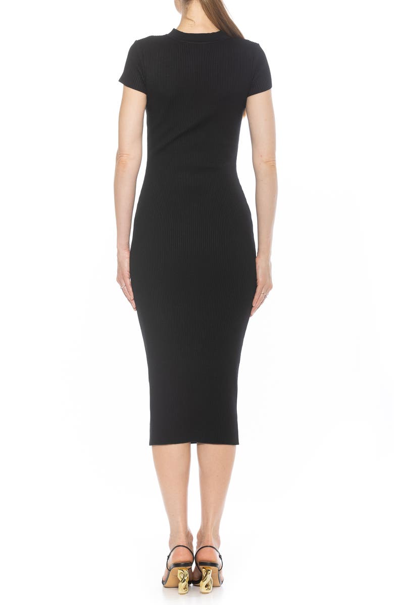 Alexia Admor Rhys Crewneck Knit Sheath Midi Dress, Alternate, color, Black