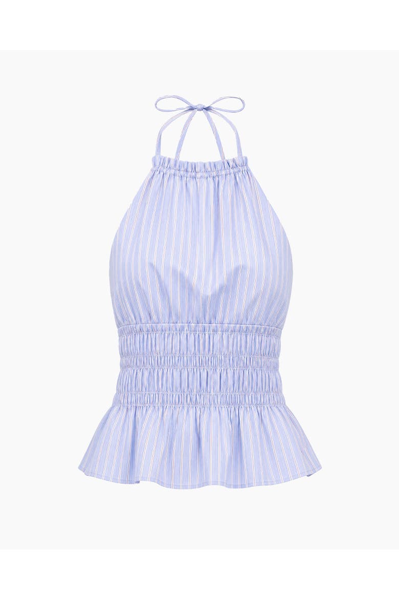 Cotton Smocked Halter Top, Alternate, color, Blue