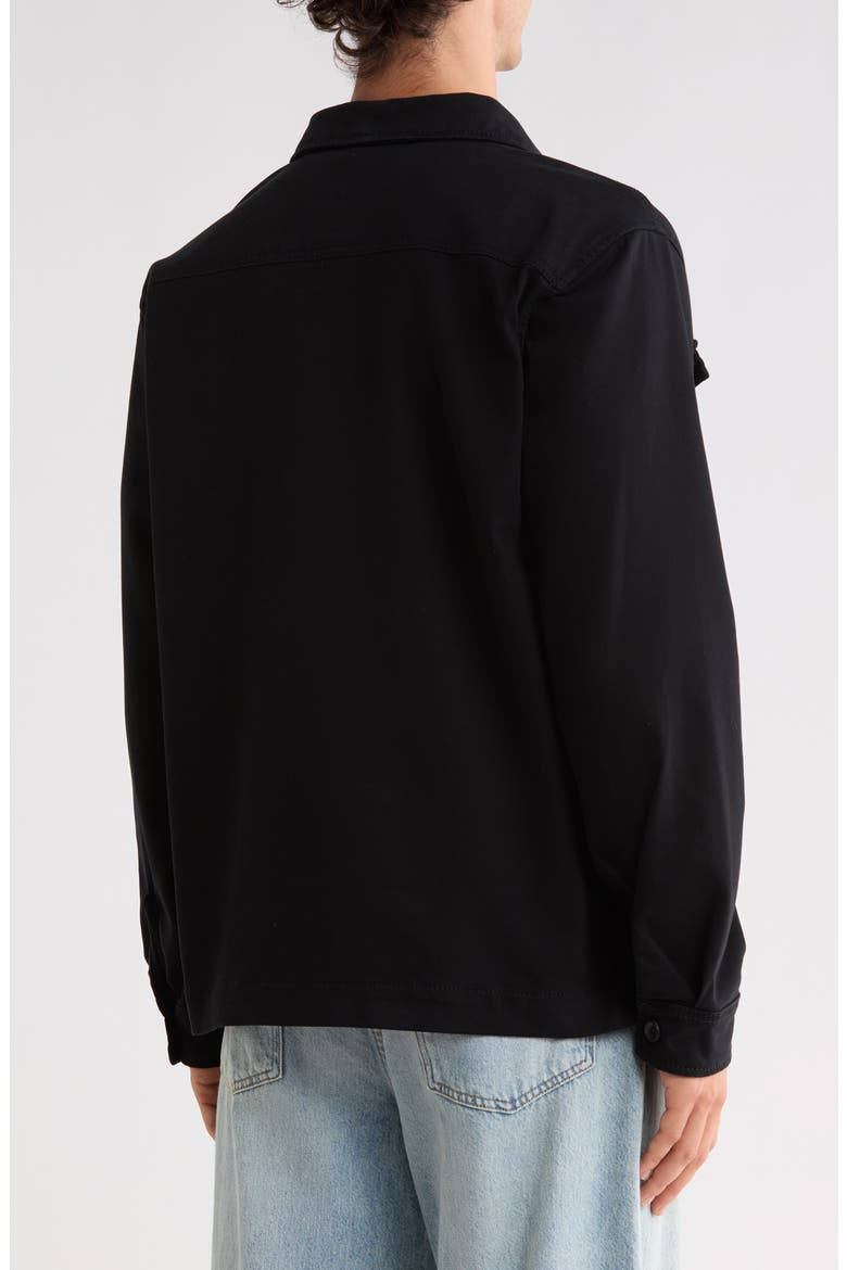 Lounge Twill Knit Shirt Jacket, Alternate, color, BLACK