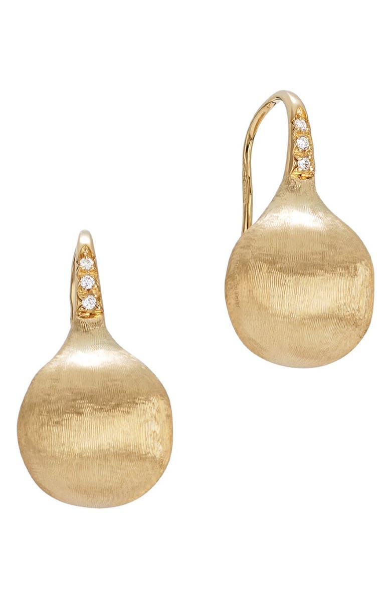 Marco Bicego Africa Diamond Drop Earrings, Main, color, Yellow Gold