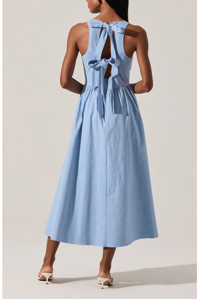 Bow Back A-Line Dress, Alternate, color, BLUE