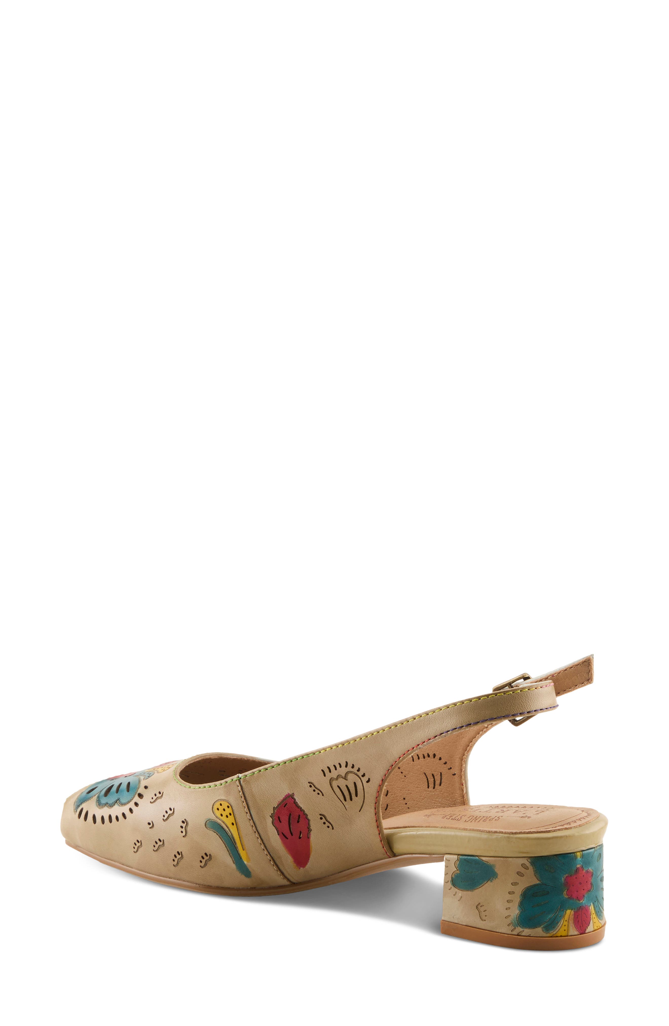 L'Artiste by Spring Step Streetpeep Slingback Peep Toe Sandal, Alternate, color, Beige Multi