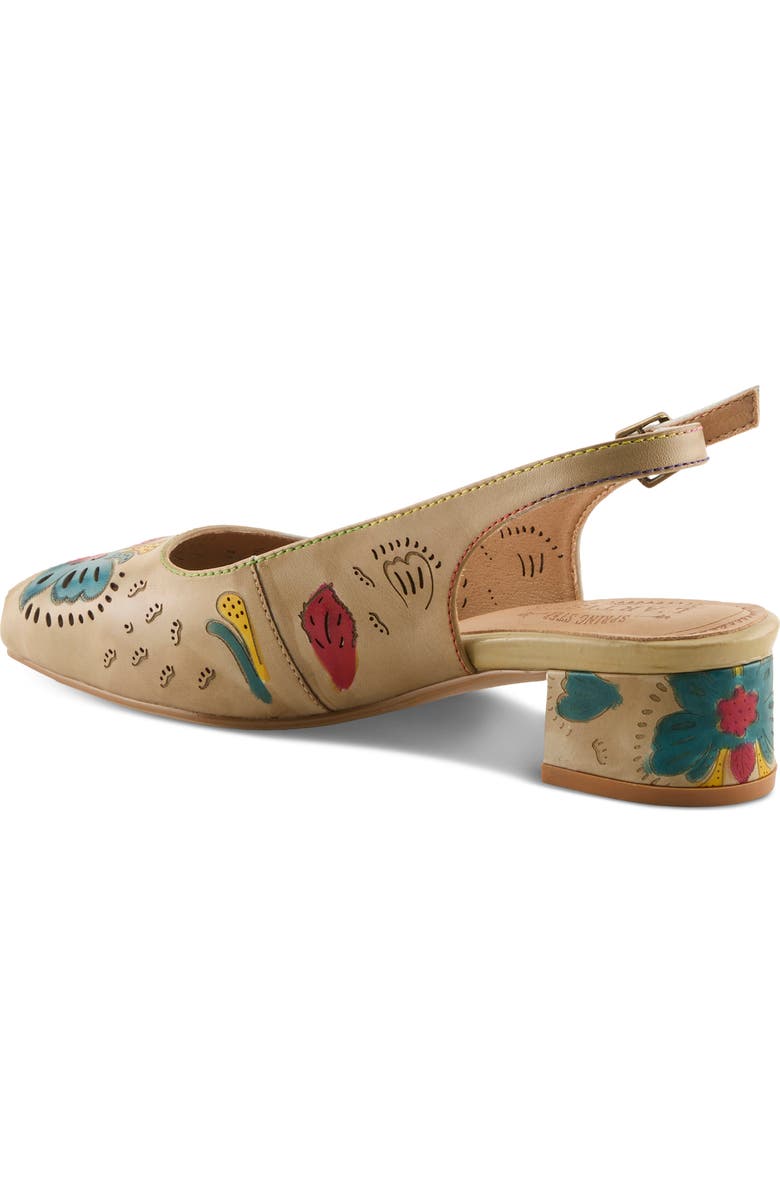 L'Artiste by Spring Step Streetpeep Slingback Peep Toe Sandal, Alternate, color, Beige Multi