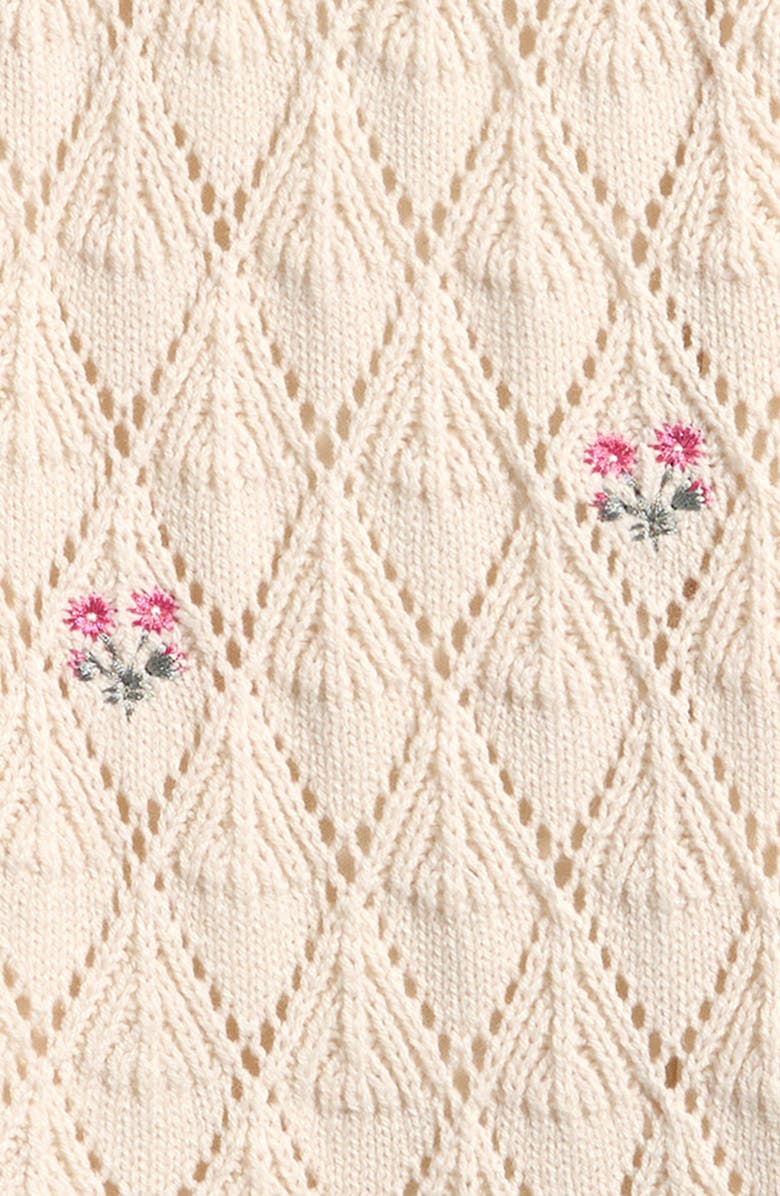 Freshman Kids' Floral Embroidered Cotton Blend Pointelle Dress, Alternate, color, Fusilli