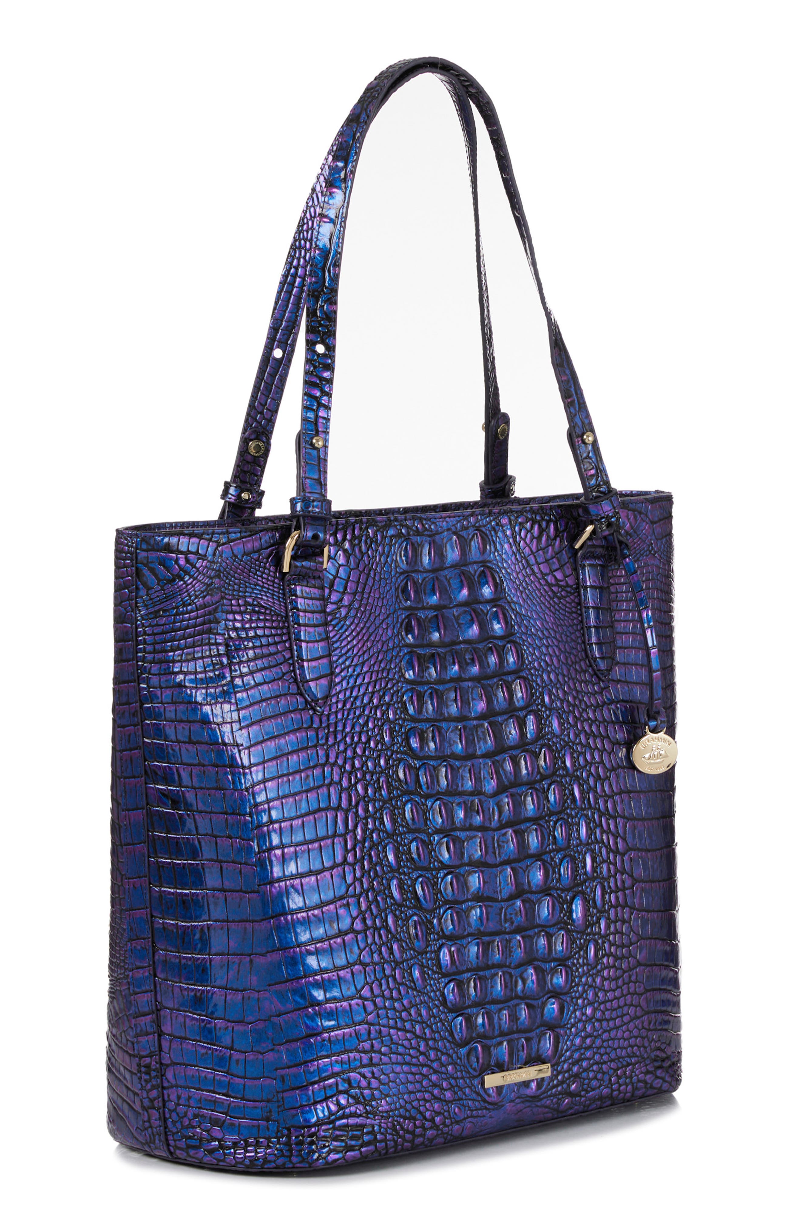 Brahmin Ezra Croc Embossed Leather Tote, Alternate, color, 