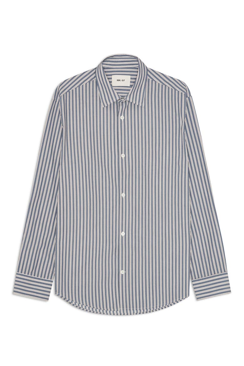Freddy Organic Cotton Button-Up Shirt, Main, color, SEA STRIPE