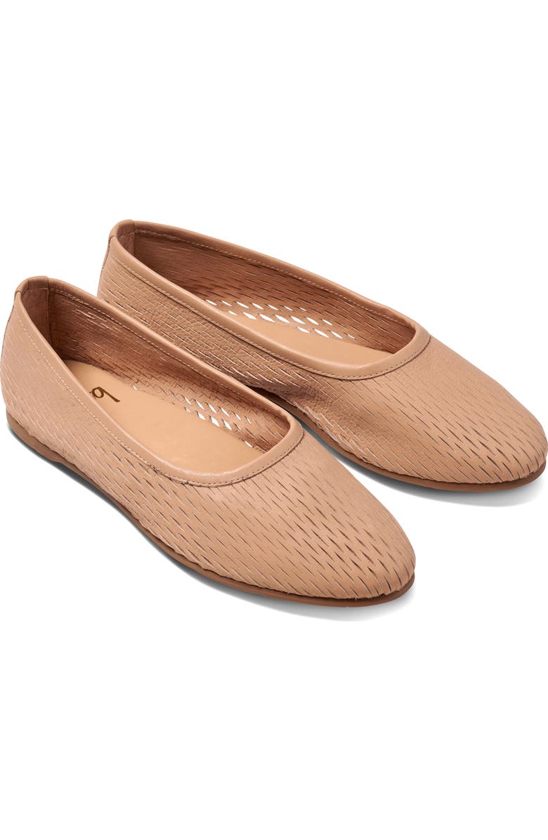 Beek Swiftlet Perforated Leather Ballet Flat, Main, color, Beach
