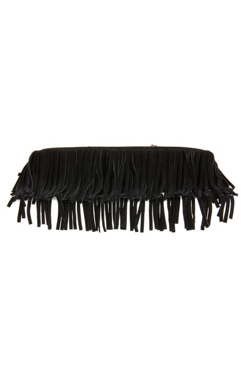 Strathberry X Cinq À Sept Multrees Fringe Suede Hobo Bag In Black
