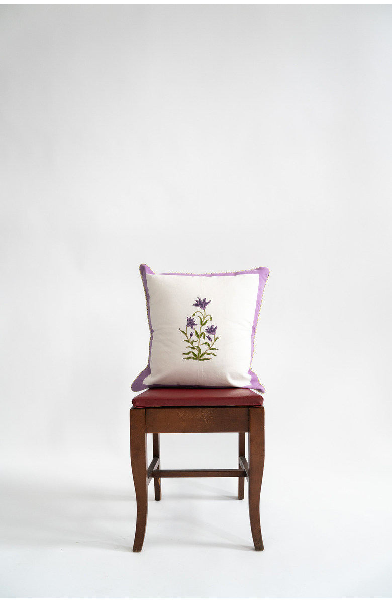 Inner Child Purple Botanical Study Blockprint Pillow - Cover Only, Alternate, color, Purple