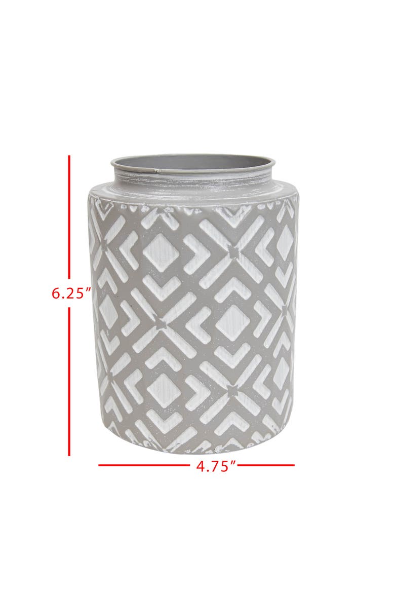 Small Gray Metal Vase, Alternate, color, Silver