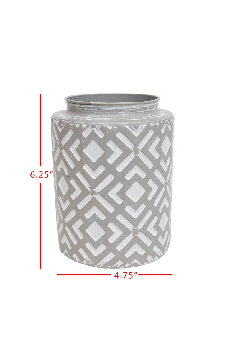 Foreside Home and Garden Small Gray Metal Vase, Alternate, color, Silver