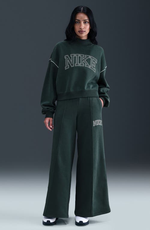 Nike Sportswear Phoenix High Waist Flare Leg Sweatpants In Green