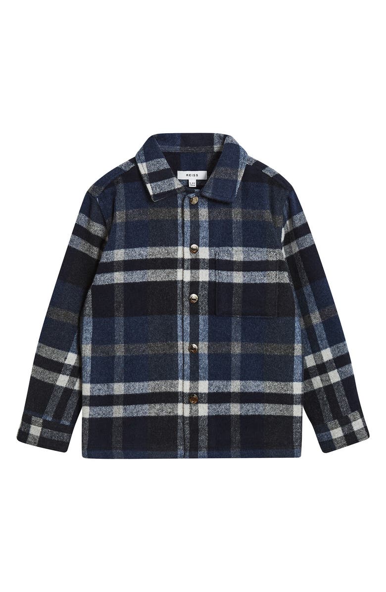 Reiss Kids' Marjon Jr. Plaid Button-Up Shirt, Main, color, 
