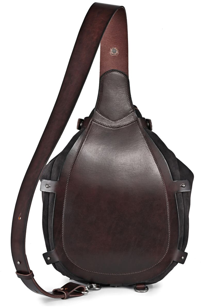 OLD TREND Daisy Leather Trim Sling Bag, Alternate, color, Grey