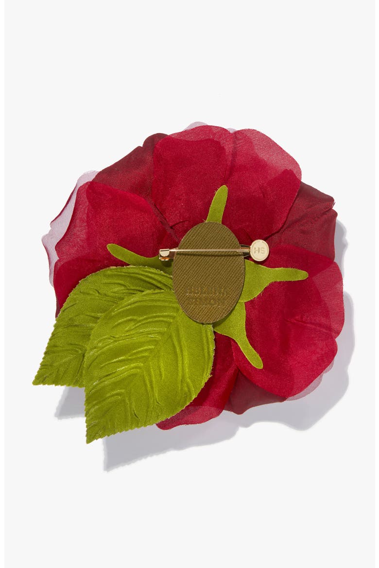 The Large Red Rose Floral Brooch, Alternate, color, Red