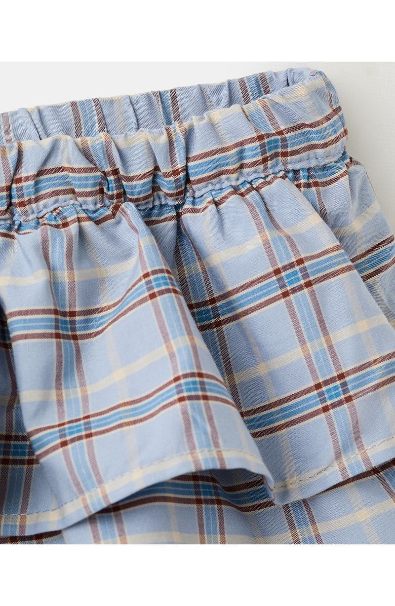 MANGO Ruffled Check Shorts, Alternate, color, Blue