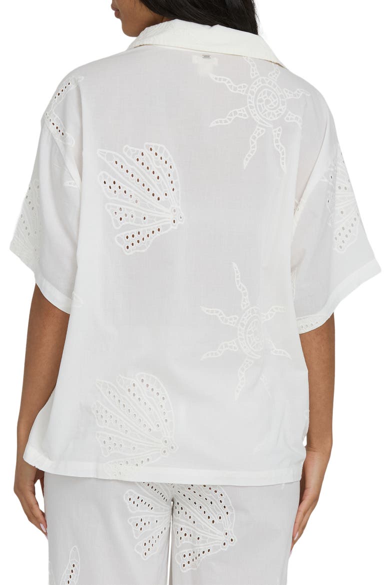 Beach Livin' Embroidered Eyelet Cover-Up Shirt, Alternate, color, SALT CRYSTAL