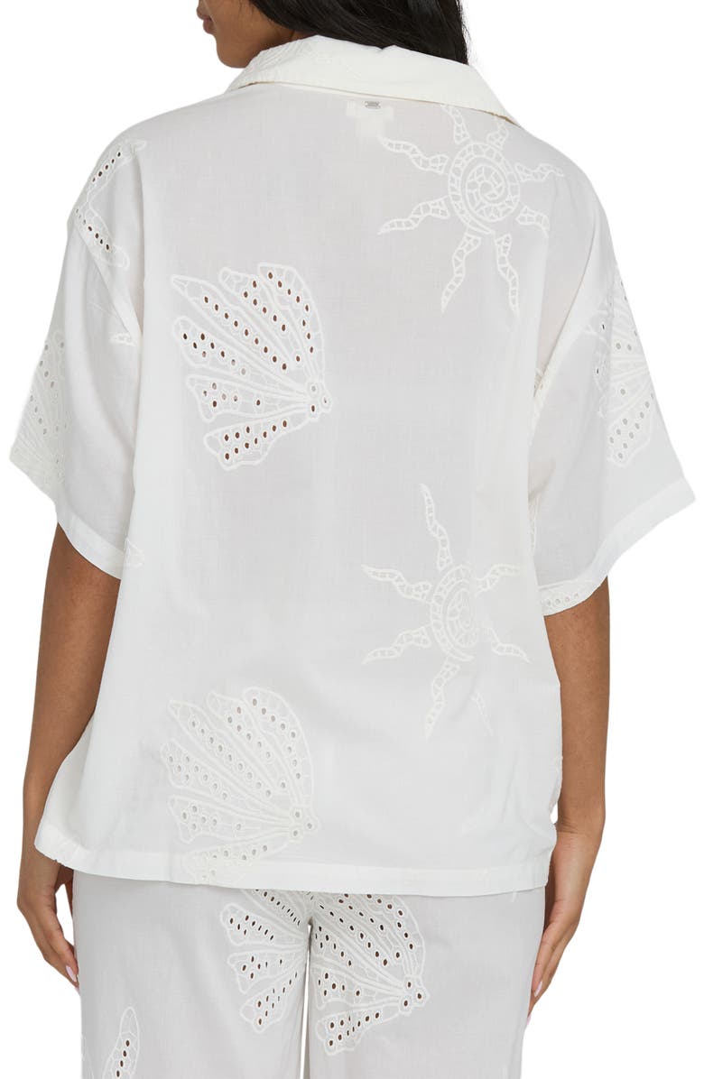 Billabong Beach Livin' Embroidered Eyelet Cover-Up Shirt, Alternate, color, Salt Crystal