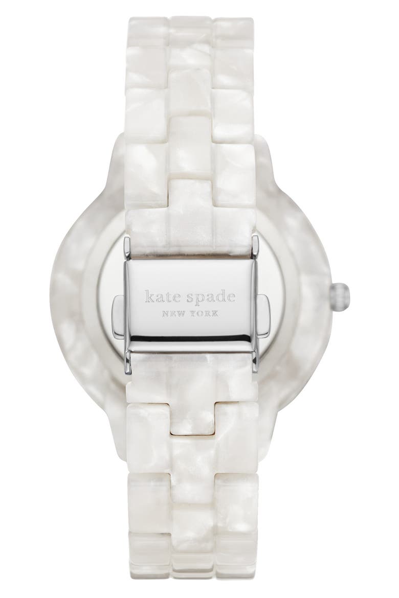 morningside acetate bracelet watch, 38mm, Alternate, color, WHITE
