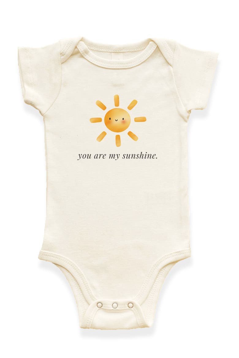 You Are My Sunshine Organic Cotton Baby Bodysuit, Main, color, Natural