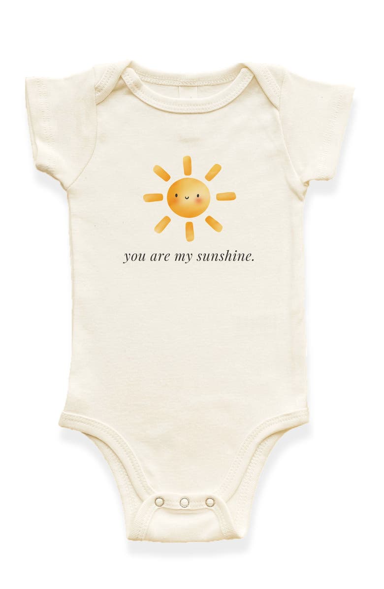 Tenth & Pine You Are My Sunshine Organic Cotton Baby Bodysuit, Main, color, Natural