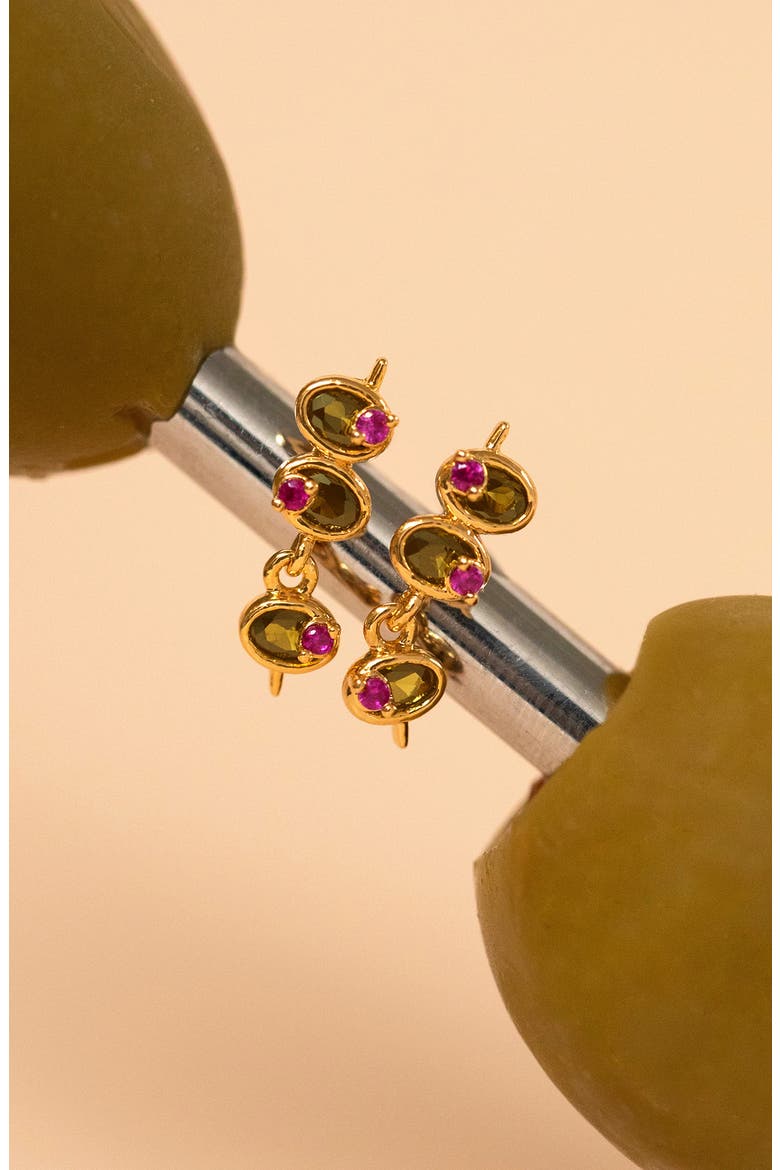 Mini Olive Drop Earrings, Alternate, color, GOLD