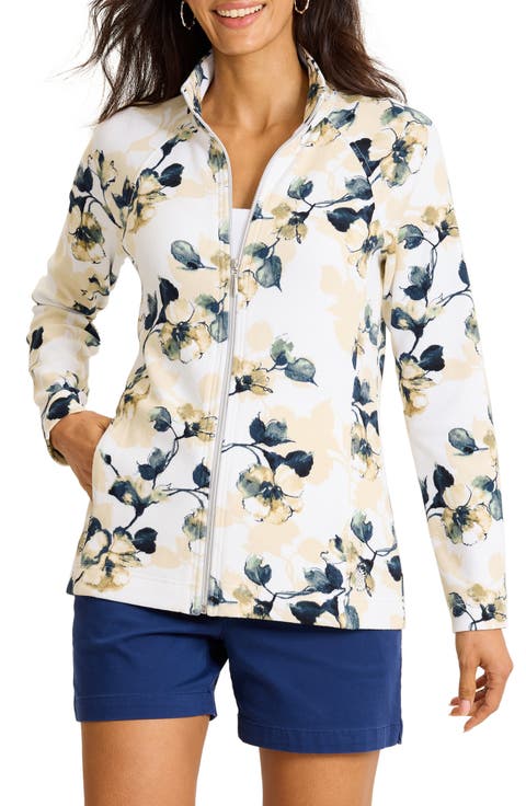Aruba Beleza Blossoms Front Zip Sweatshirt