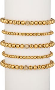 EYE CANDY LOS ANGELES Set of Five Lexy Titanium & CZ Encrusted Beaded