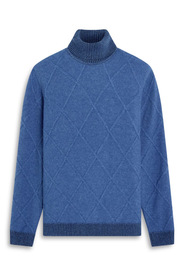 Diamond Turtleneck Sweater, Alternate, color, CLASSIC BLUE