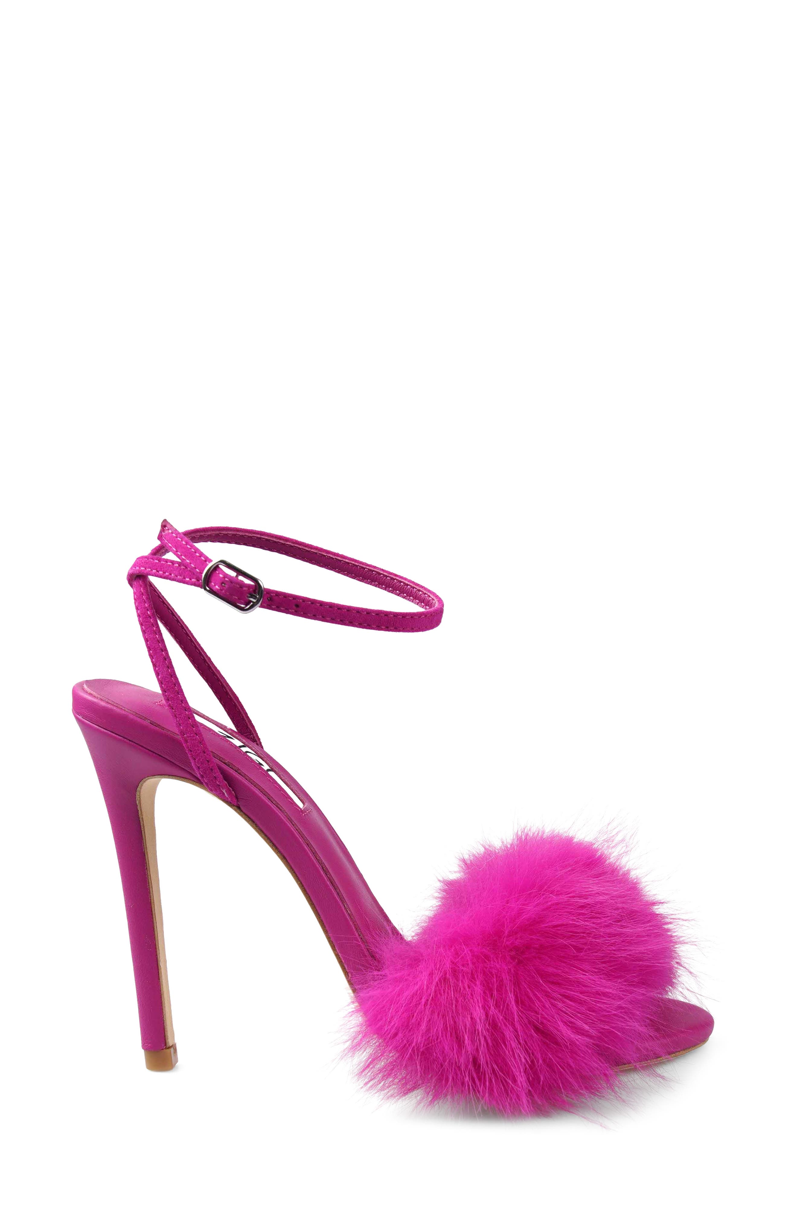 Sharrise Faux Fur Sandal, Alternate, color, ORCSE