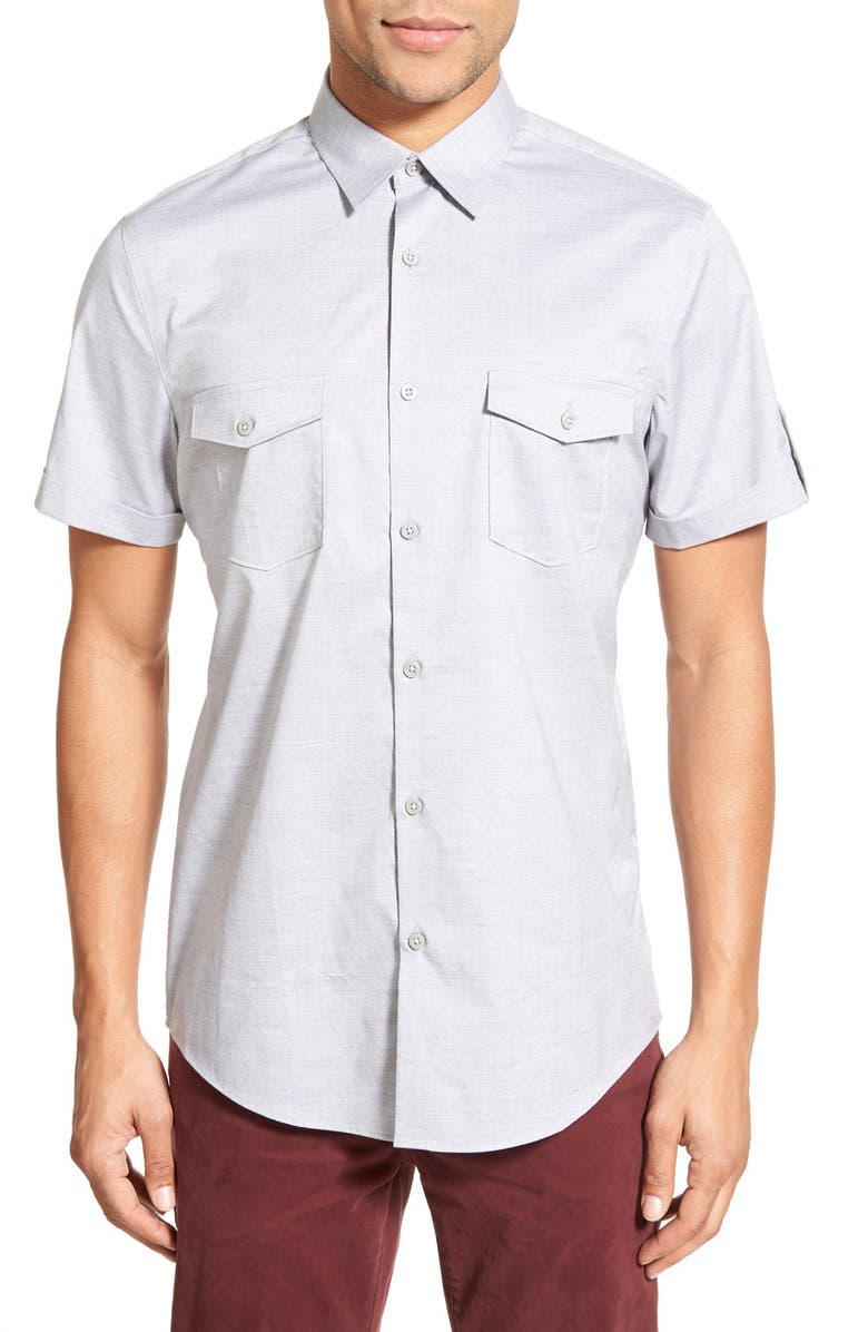 Calibrate Trim Fit Sport Shirt, Main, color, 