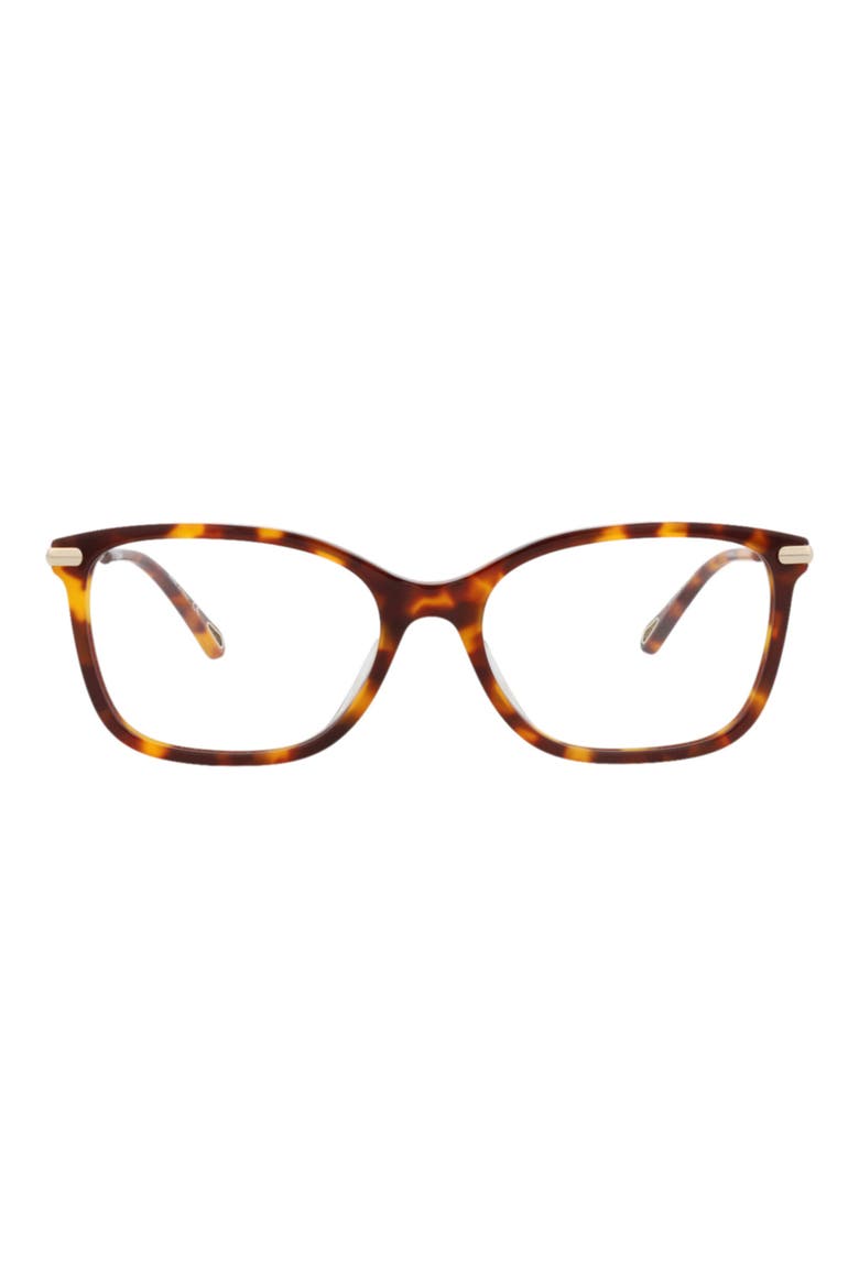 54mm Rectangular Optical Glasses, Main, color, HAVANA GOLD TRANSPARENT