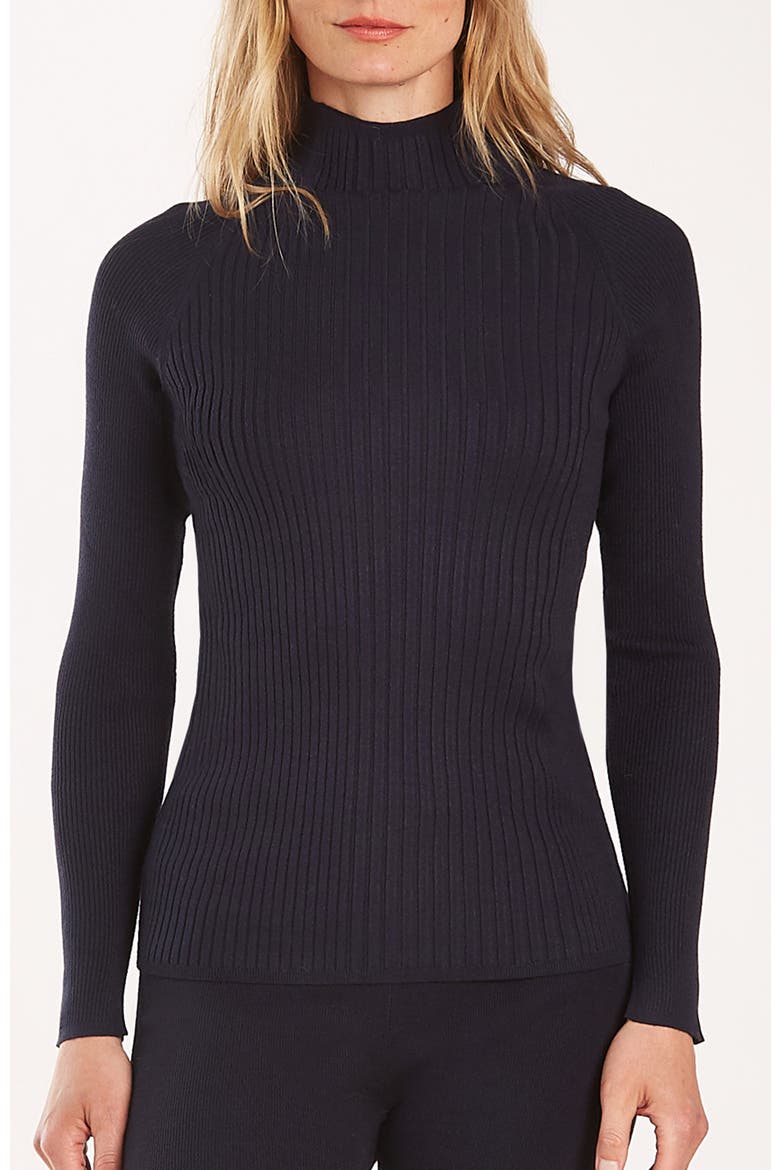 Classic Rib Mock Neck, Main, color, Midnight