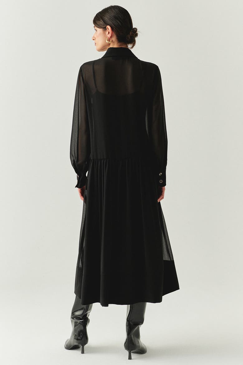 Birdie Midi Dress, Alternate, color, BLACK