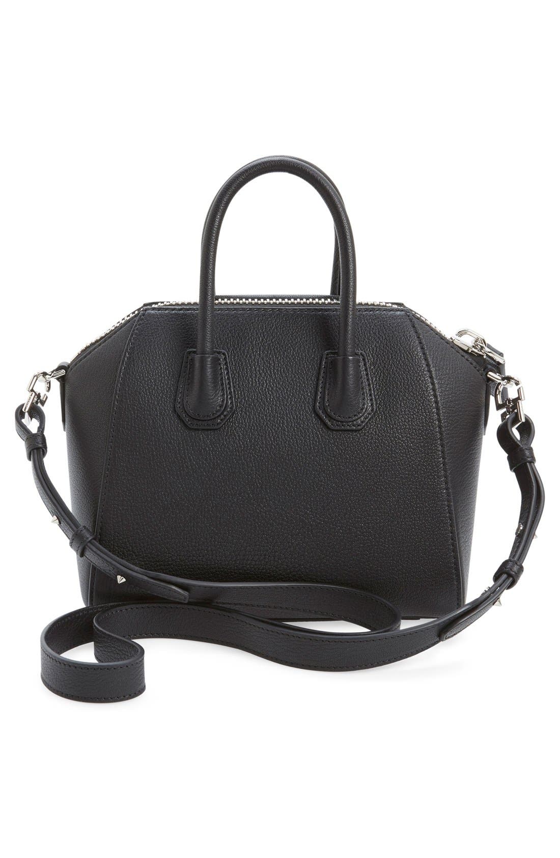 Givenchy Mini Antigona Sugar Leather Satchel, Alternate, color, 