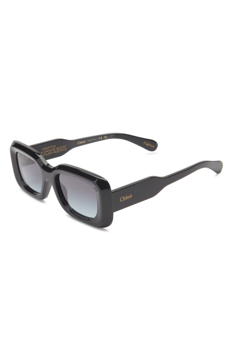 Chloé 51mm Square Sunglasses, Alternate, color, Black Black Grey