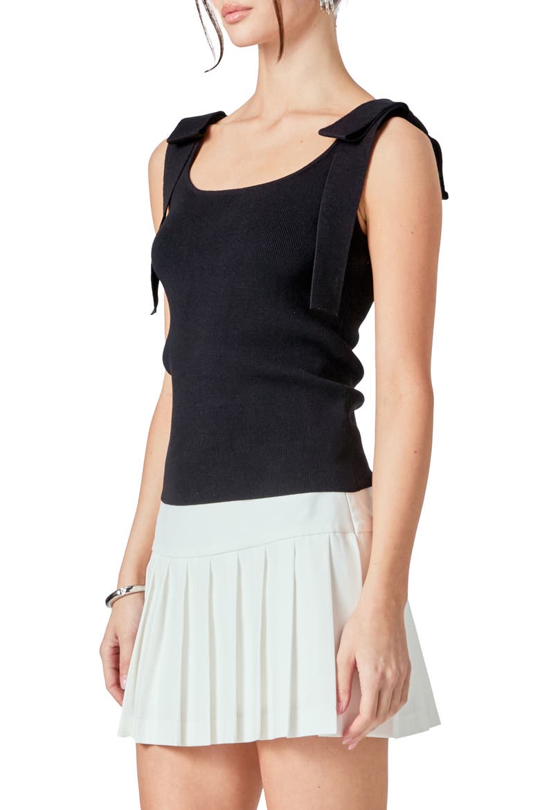 Bow Strap Rib Tank, Alternate, color, BLACK