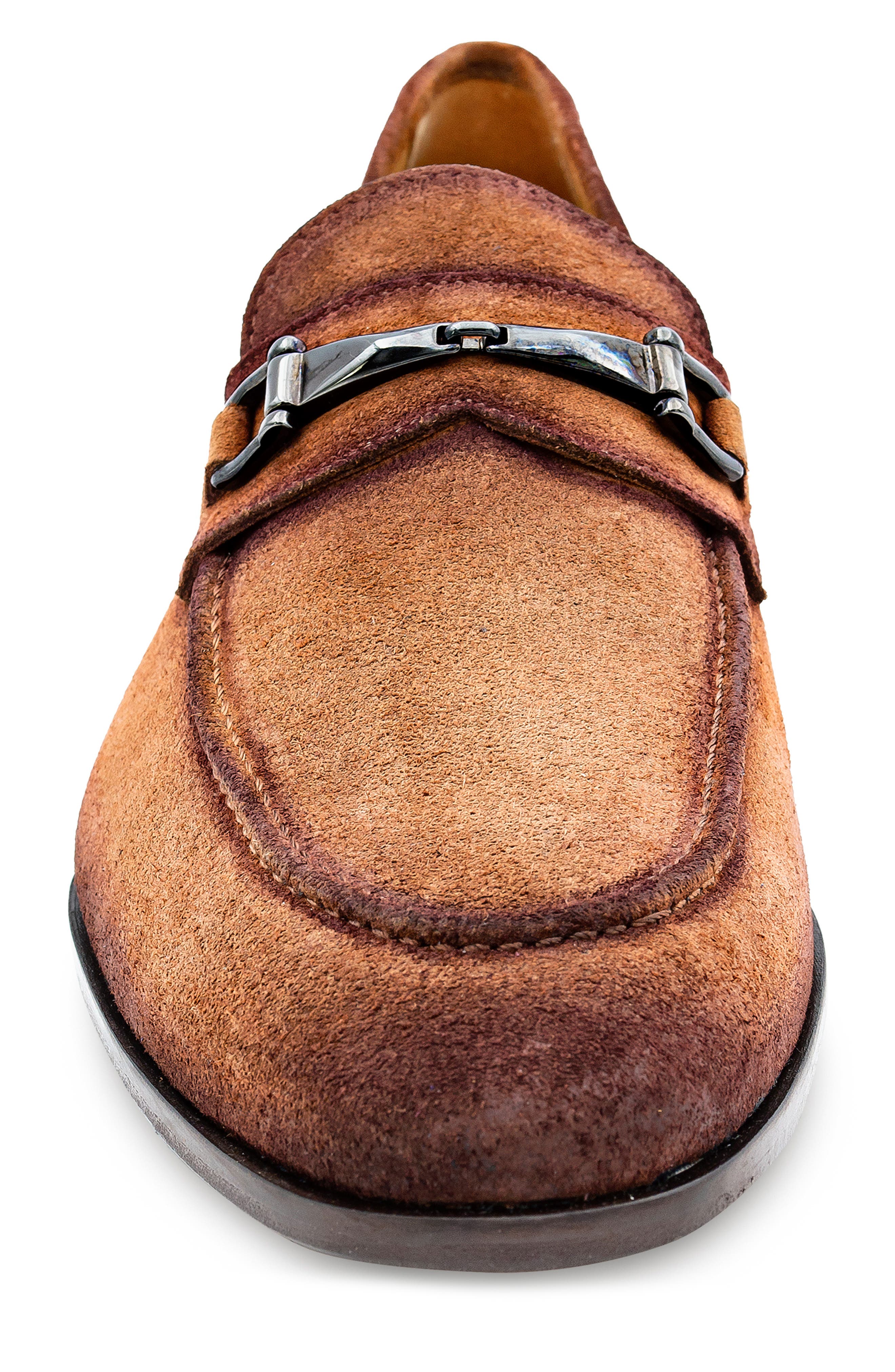 Bracco Bit Ornament Suede Loafer, Alternate, color, TAN