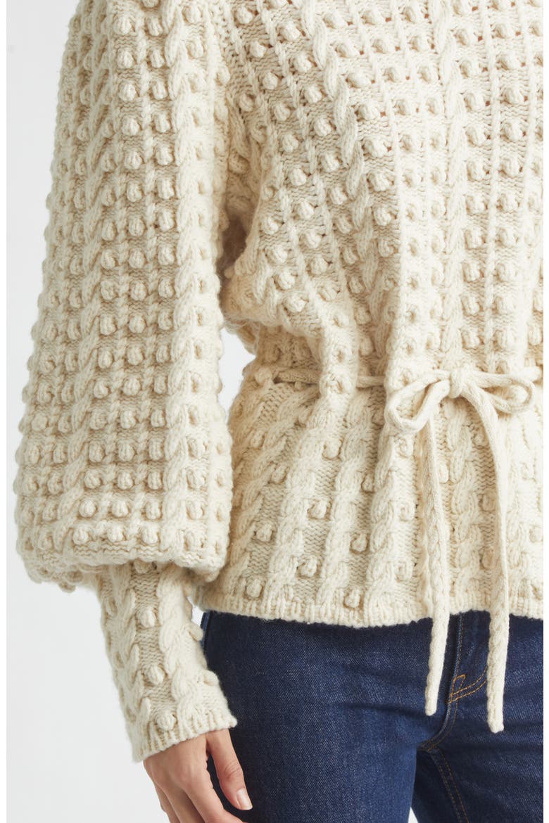 Valiant Wool Bauble Turtleneck Sweater, Alternate, color, CREAM