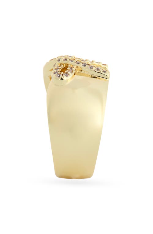 Covet Pavé Bow Cutout Ring In Gold