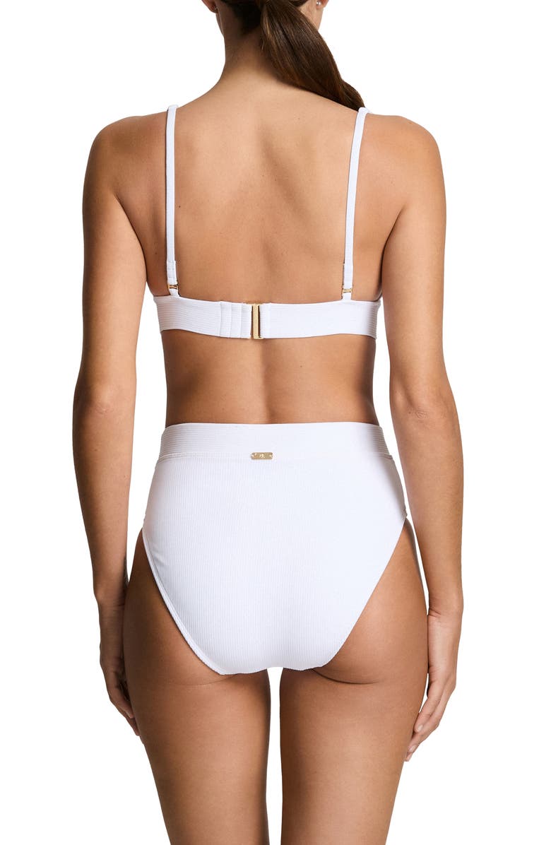 Lauren Ralph Lauren Banded Modern V-Neck Bikini Top, Alternate, color,