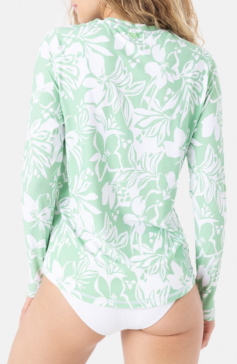 Roxy Oceanside Sea Skippin Long Sleeve Cover-Up Shirt, Alternate, color, Seafoam