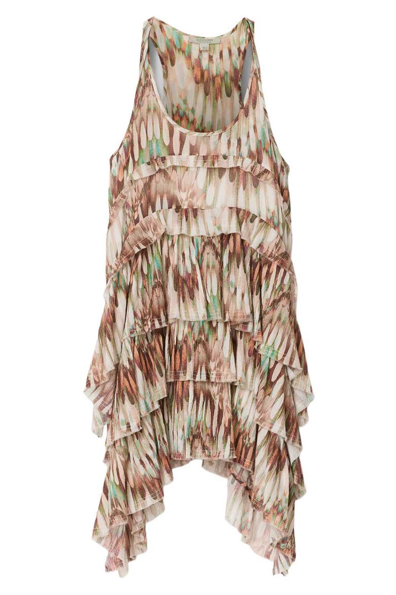 Cavarly Tiered Asymmetric Hem Cotton Dress, Alternate, color, OCEANO SOFT PINK