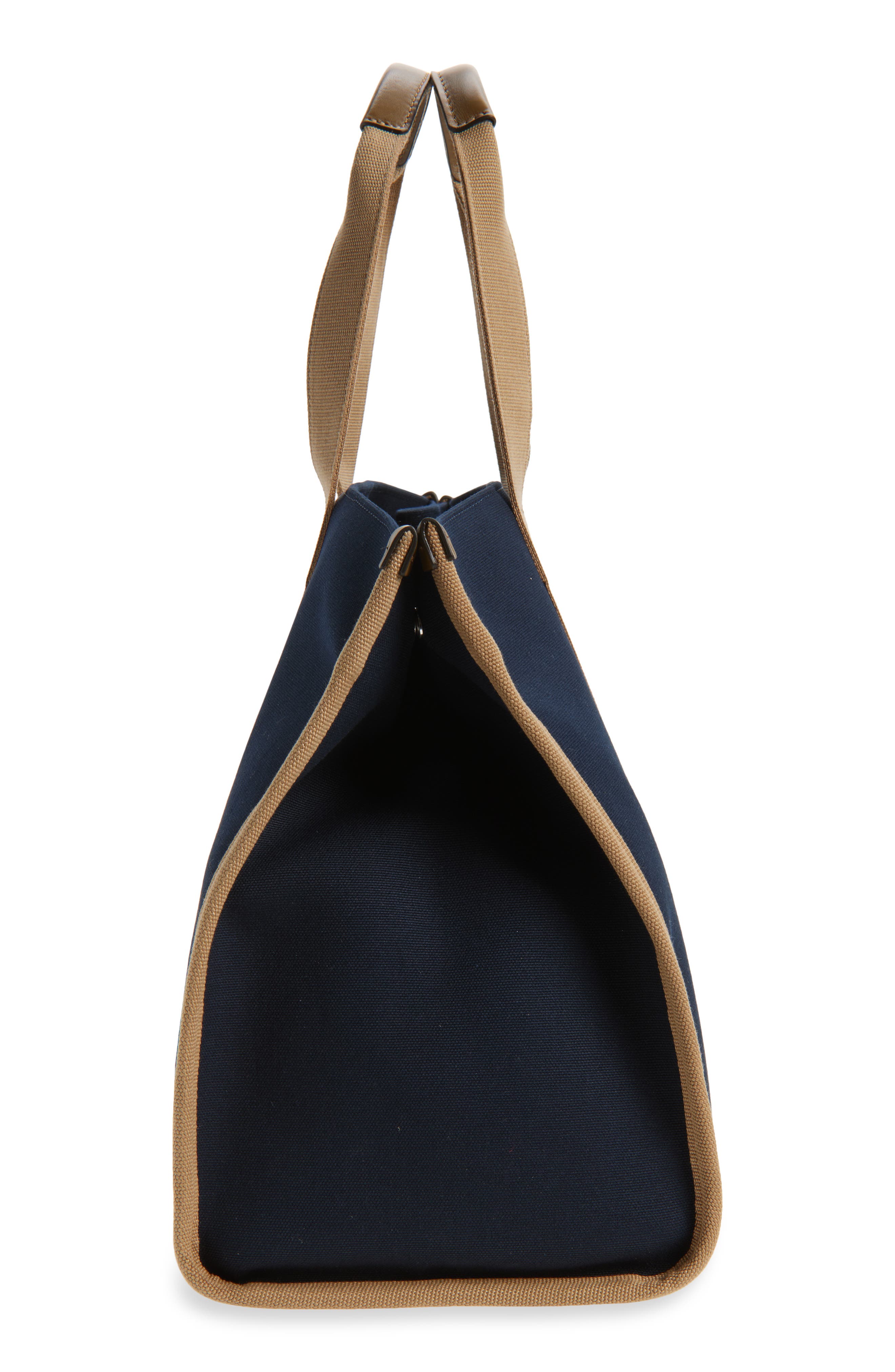 Moncler Canvas Tote, Alternate, color, Navy