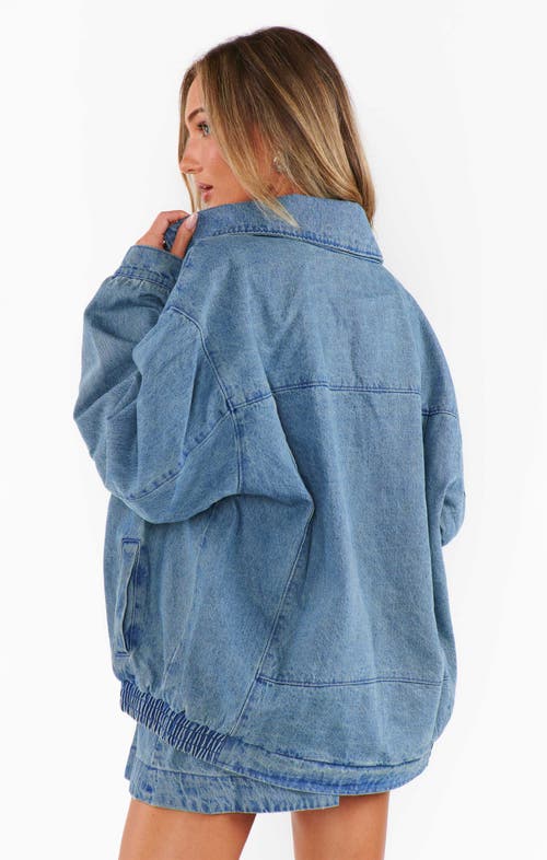 Show Me Your Mumu Carter Bomber Jacket In Blue