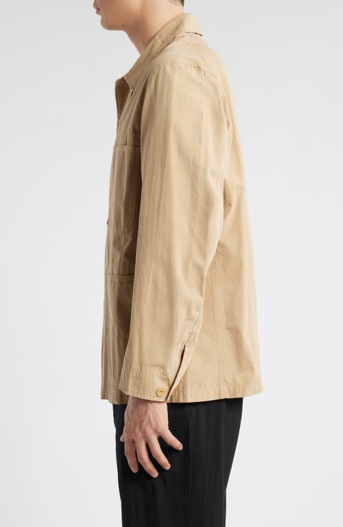 Merz B Schwanen Relaxed Fit Organic Cotton Poplin Jacket In Khaki
