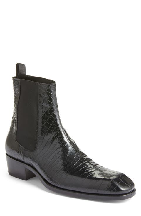 Bailey Croc Embossed Chelsea Boot (Men)