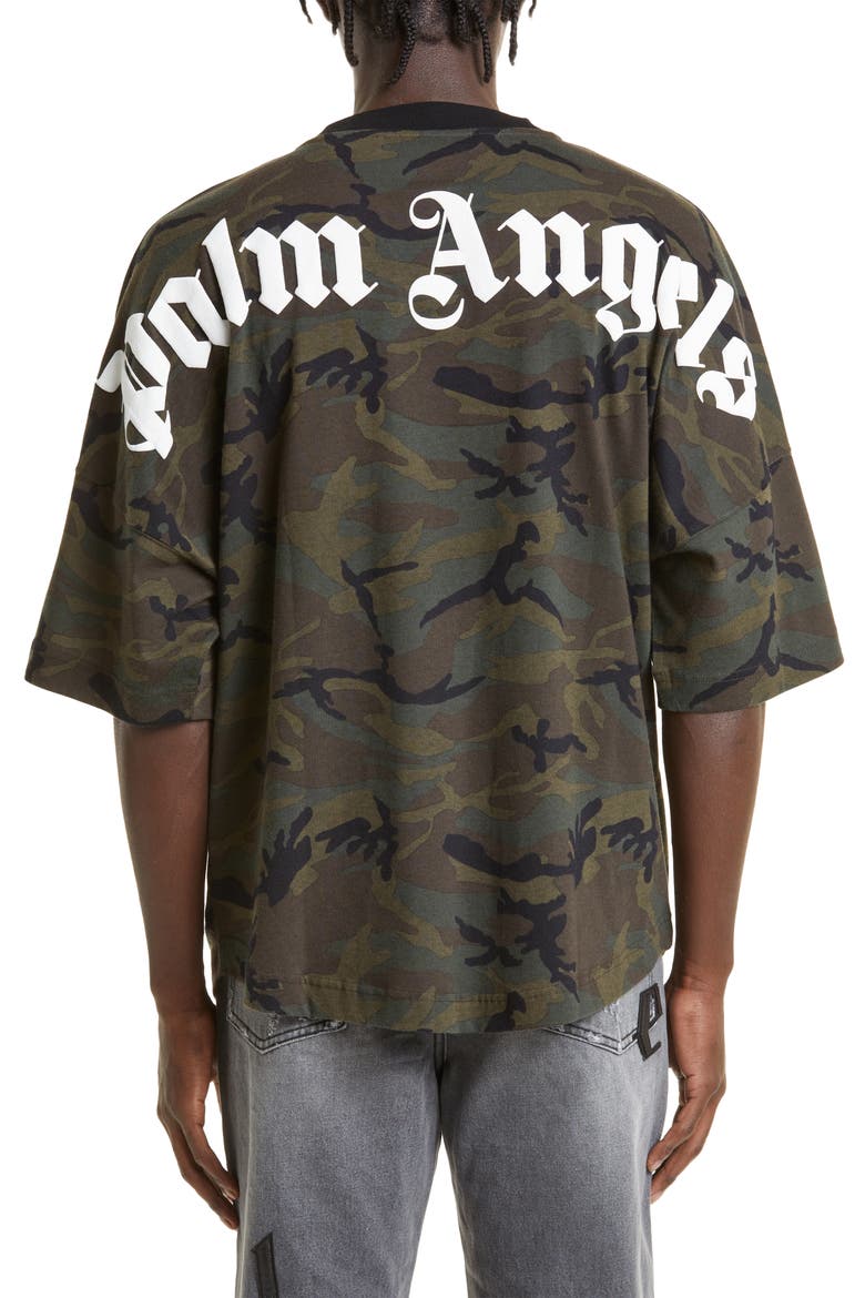 Men's Oversize Camouflage Logo T-Shirt, Alternate, color, MILITARY BLAC